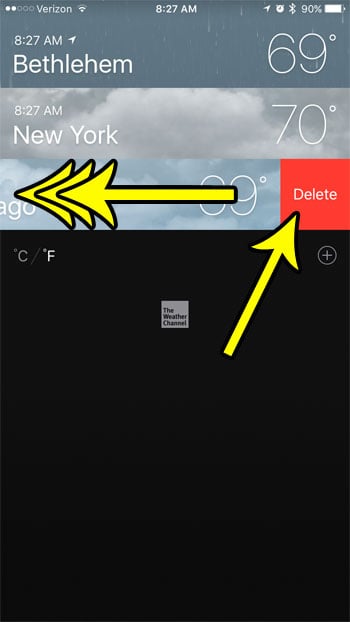 how to remove city from weather app iphone 7