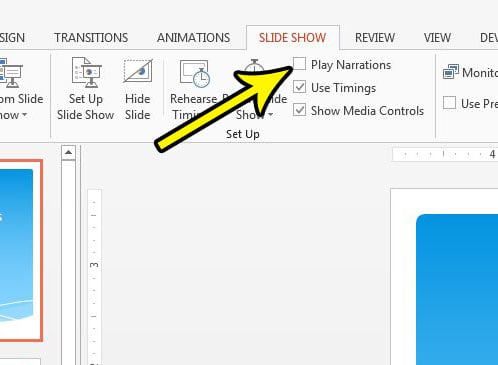 how to turn off narrations in powerpoint 2013