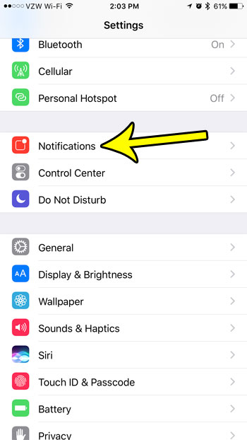 iphone 7 notifications menu