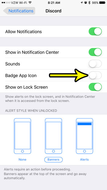 how to turn off badge app icon iphone 7