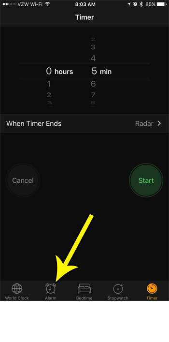 how to turn iphone alarm on or off