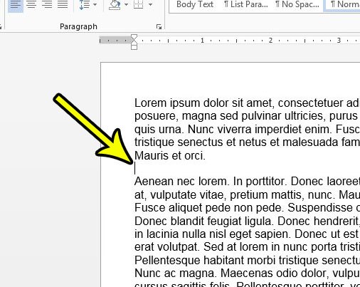 place cursor in document