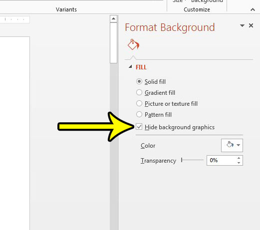 how to hide background graphics in powerpoint 2013