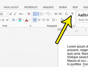 how to hide formatting marks in word 2013