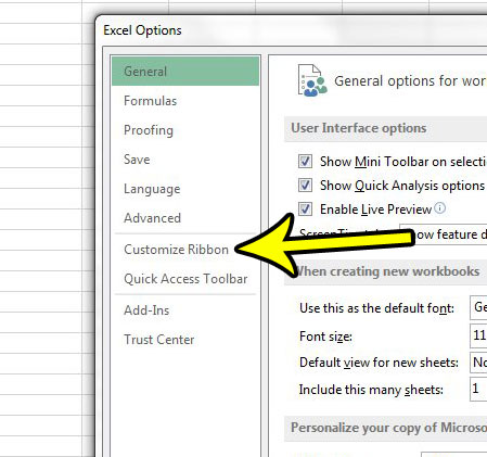 excel 2013 customize ribbon