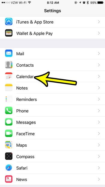 iphone calendar settings