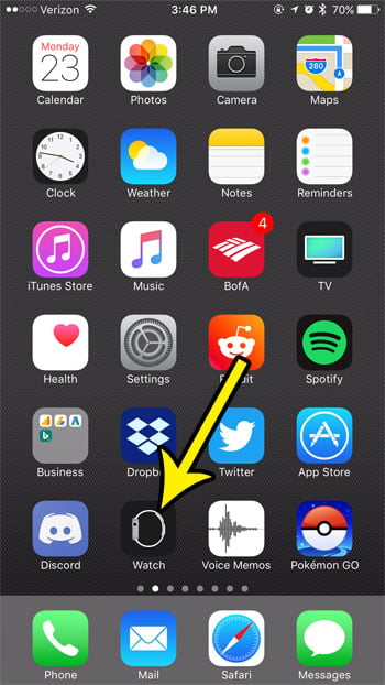 open the watch app on the iphone
