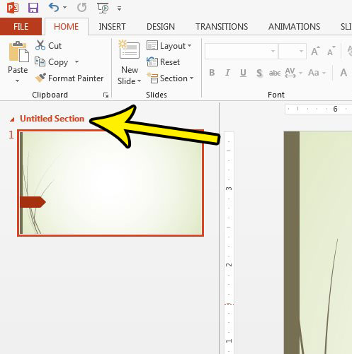 powerpoint 2013 section name