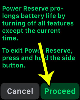 how to put the apple watch in power reserve mode