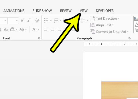 switch back to the default view in powerpoint 2013