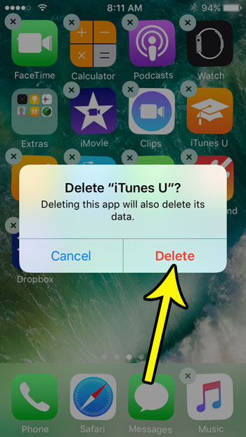 how to delete apps on iPhone SE