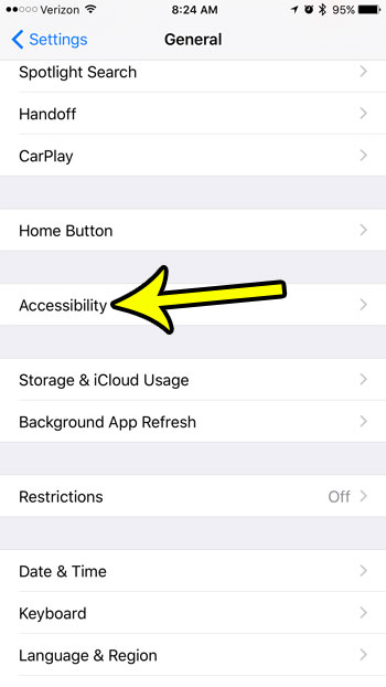 open the accessibility menu