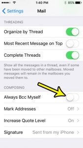 how to stop copying yourself on sent emails on iphone se