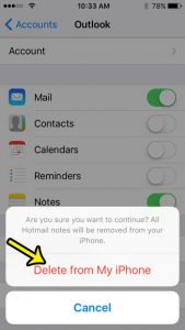 how to delete an email account from an iphone se