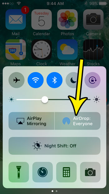 change iphone se airdrop setting