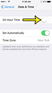 iphone se how to switch to 12 hour time format
