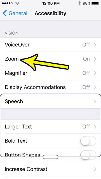 how to disable zoom on the iphone se