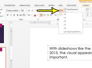 how to change text box line spacing in powerpoint 2013