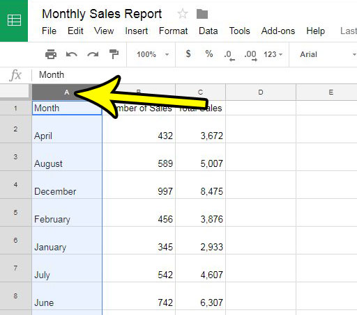 how to remove a column from google sheets