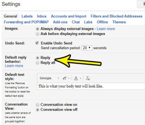 how to change default reply behavior in gmail