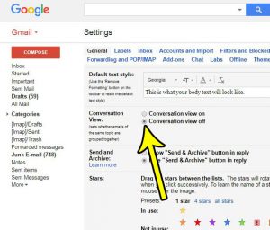 how to disable conversation view in gmail