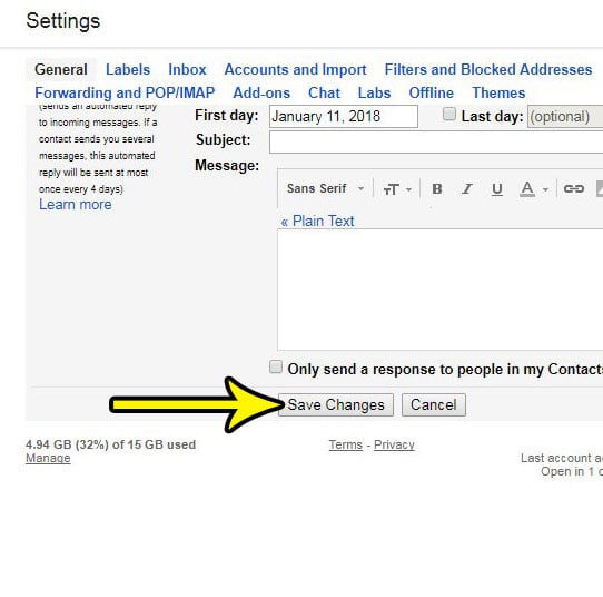 change keyboard shortcut setting in gmail