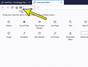 how to add a print button to firefox