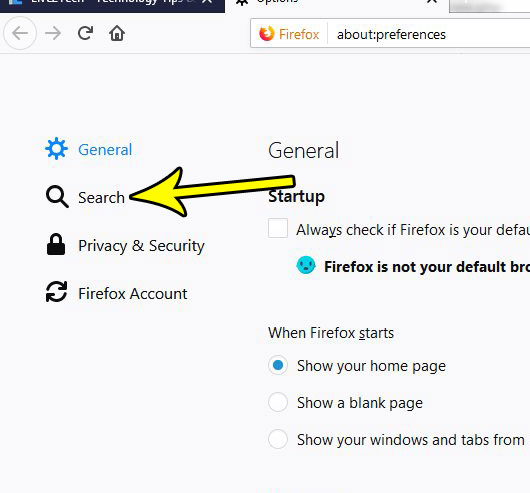 how to change the firefox default search engine