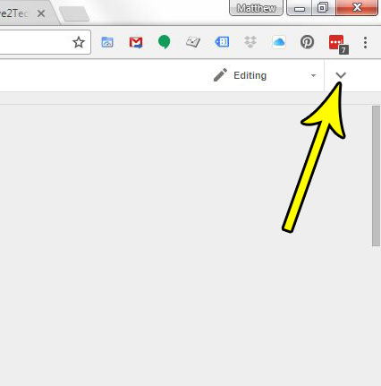 how to show the menu bar in google docs