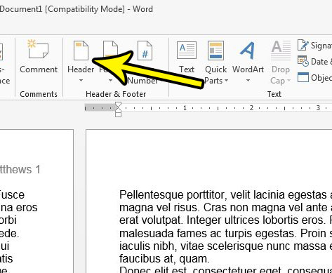 how to delete everything from the header in word 2013