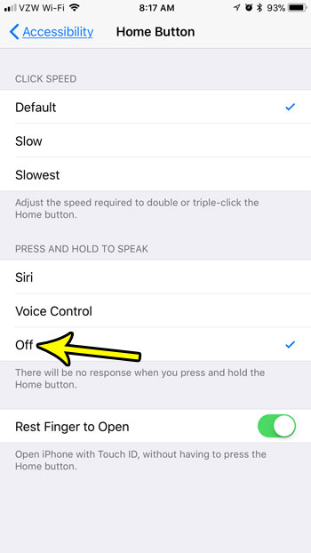 how to stop anything from happening when you press and hold the home button on iphone