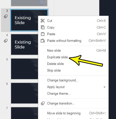 how to copy a slide in google slides