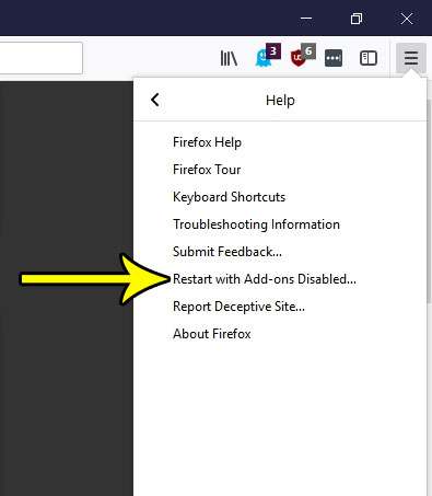 how to start firefox with no add-ons enabled