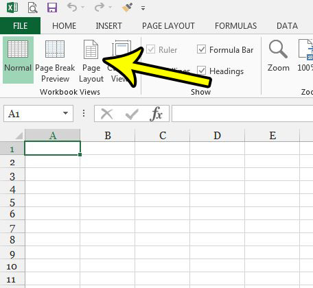 how to change view in excel 2013