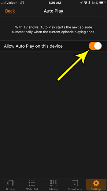 how change auto play prime video iphone