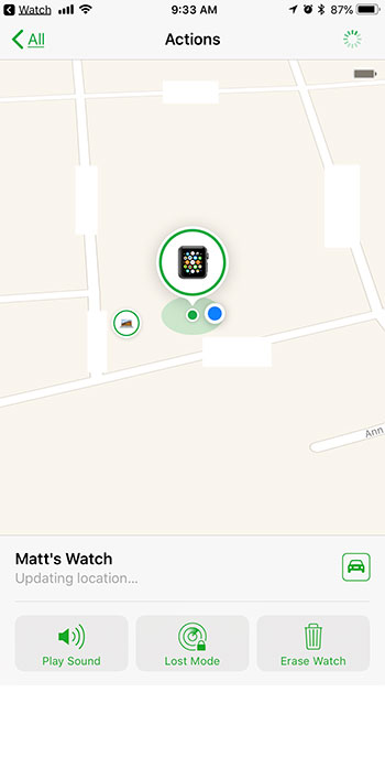 how find lost apple watch with iphone