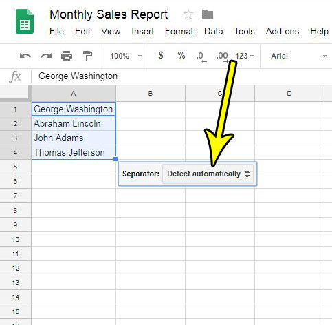how to split first name and last name in google sheets