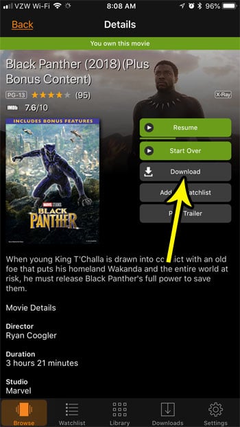 download prime video movie iphone