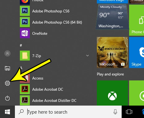 windows 10 go to app menu