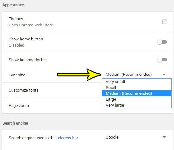 how to use a bigger font size in google chrome
