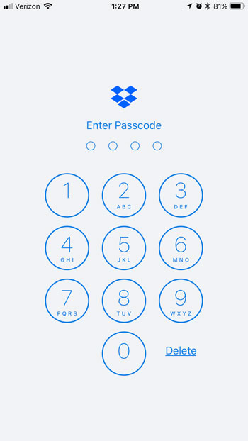 can i get rid of dropbox passcode on iphone