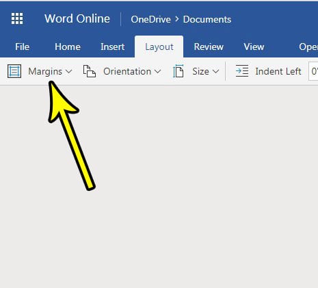 how to make smaller or bigger margins in word online