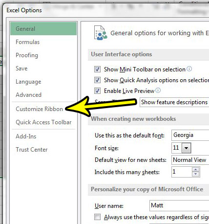 customize ribbon in excel 2013