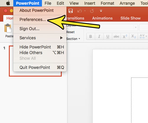 open powerpoint for mac preferences