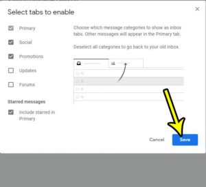 how to change the inbox tabs in gmail