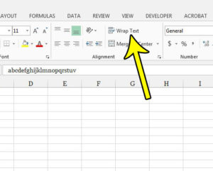 how to wrap text in excel 2013