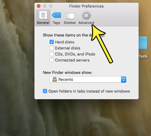 advanced finder settings on mac