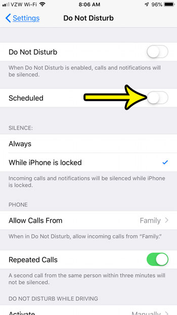 how stop automatic do not disturb on iphone