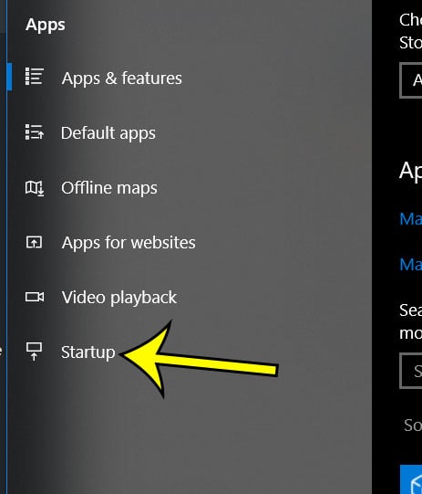 open windows 10 startup menu