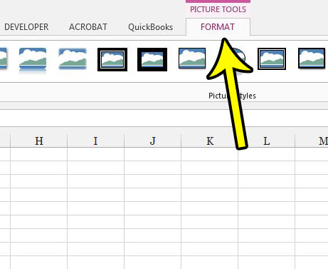 picture tools format menu